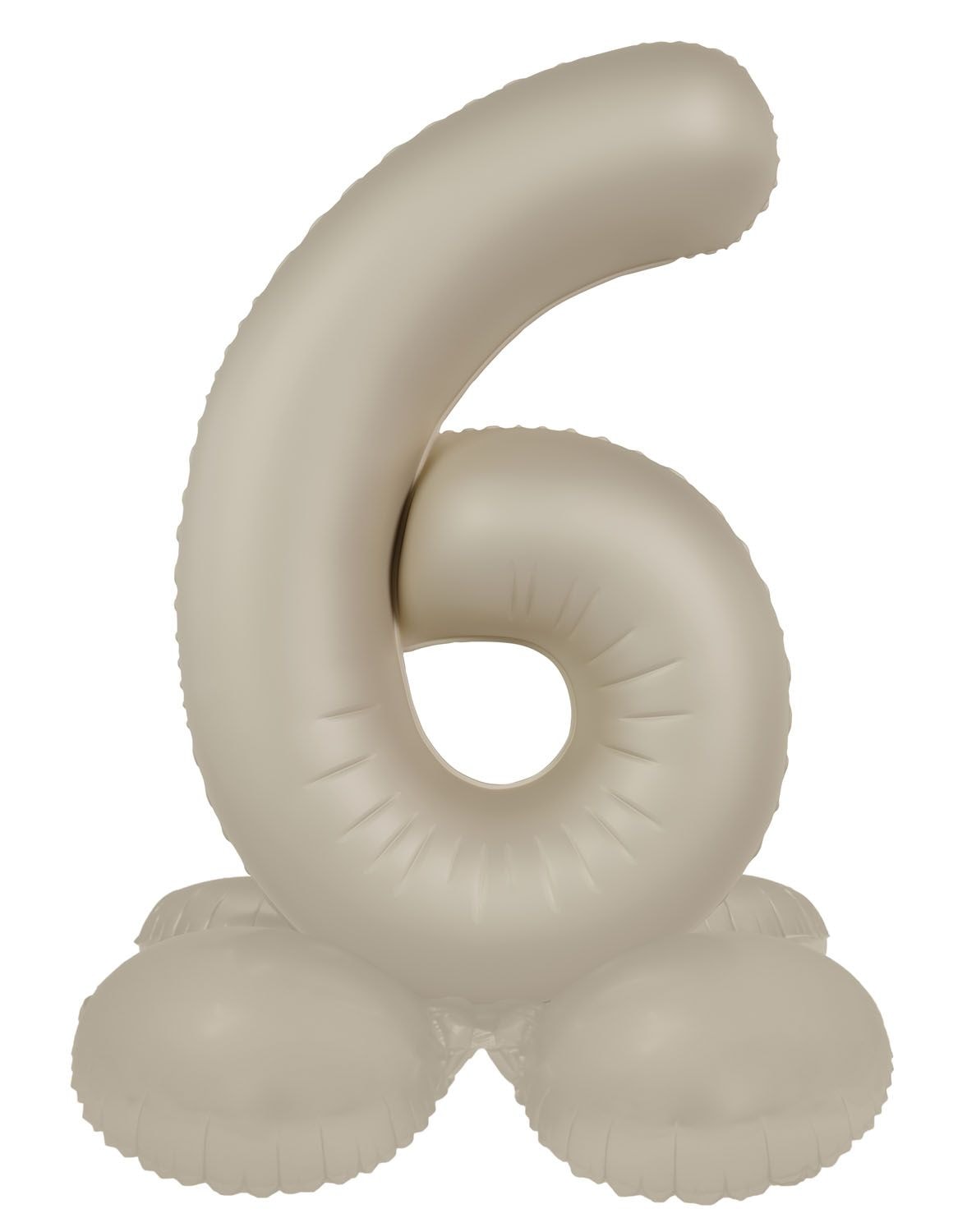Cijfer 6 Folieballon Staand Crème Wit 41 cm