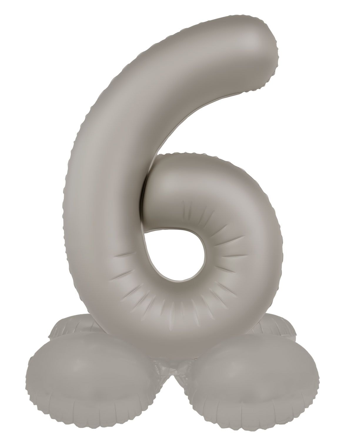 Cijfer 6 Folieballon Staand Zilver 72 cm