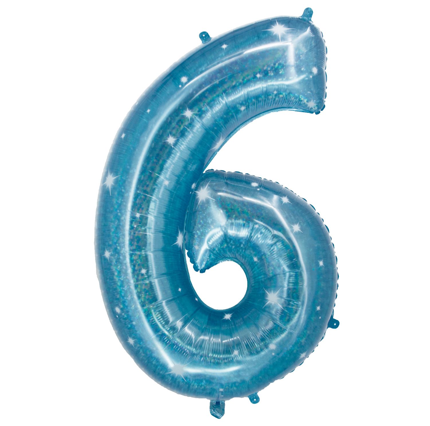 Cijfer 6 Galatic Aqua Folieballon 101cm