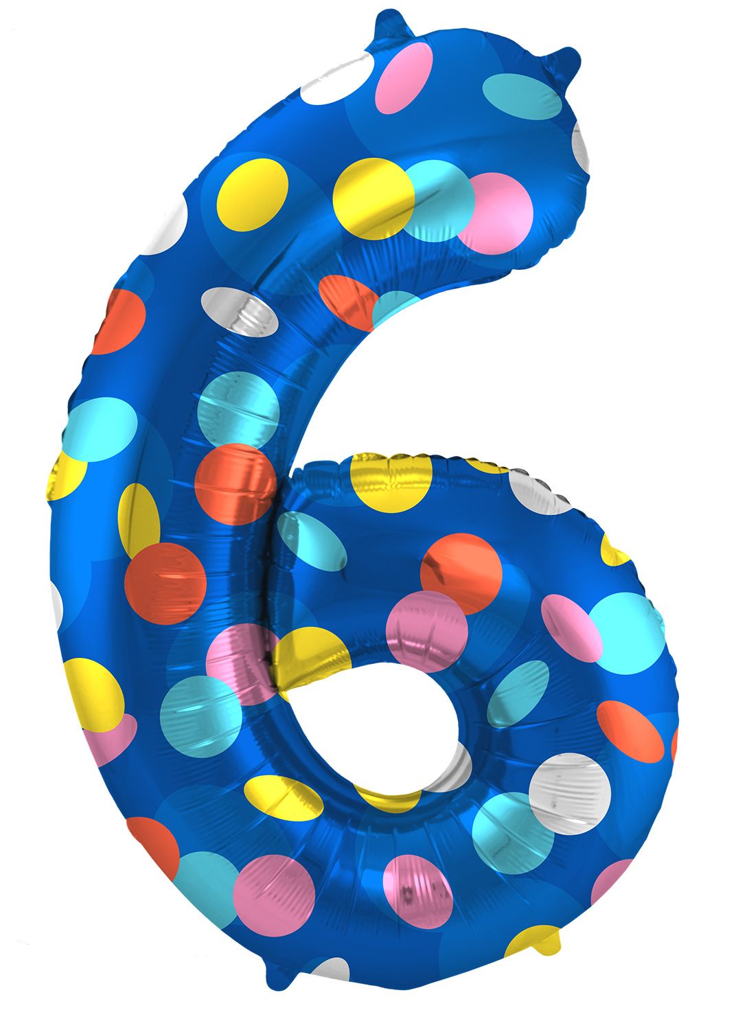 Cijfer 6 Gekleurde Stip Folieballon
