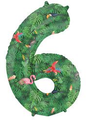 Cijfer 6 Jungle Folieballon