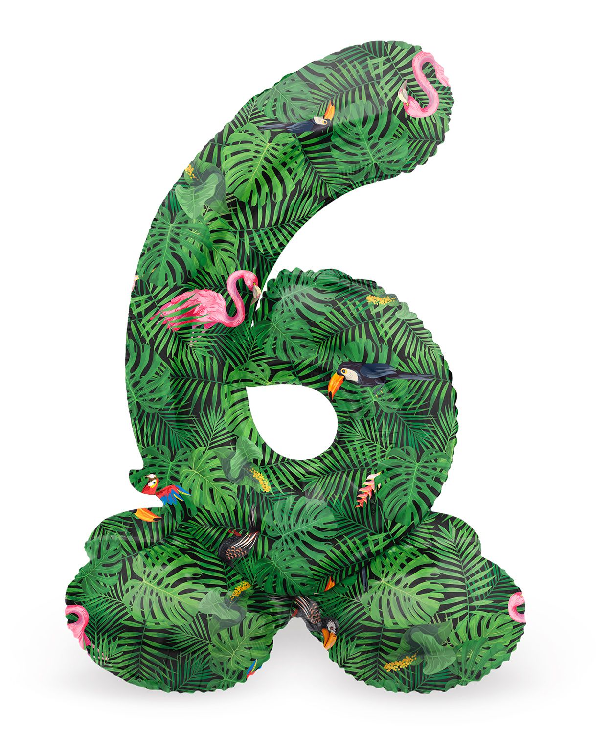 Cijfer 6 Jungle Kleine Staande Folieballon