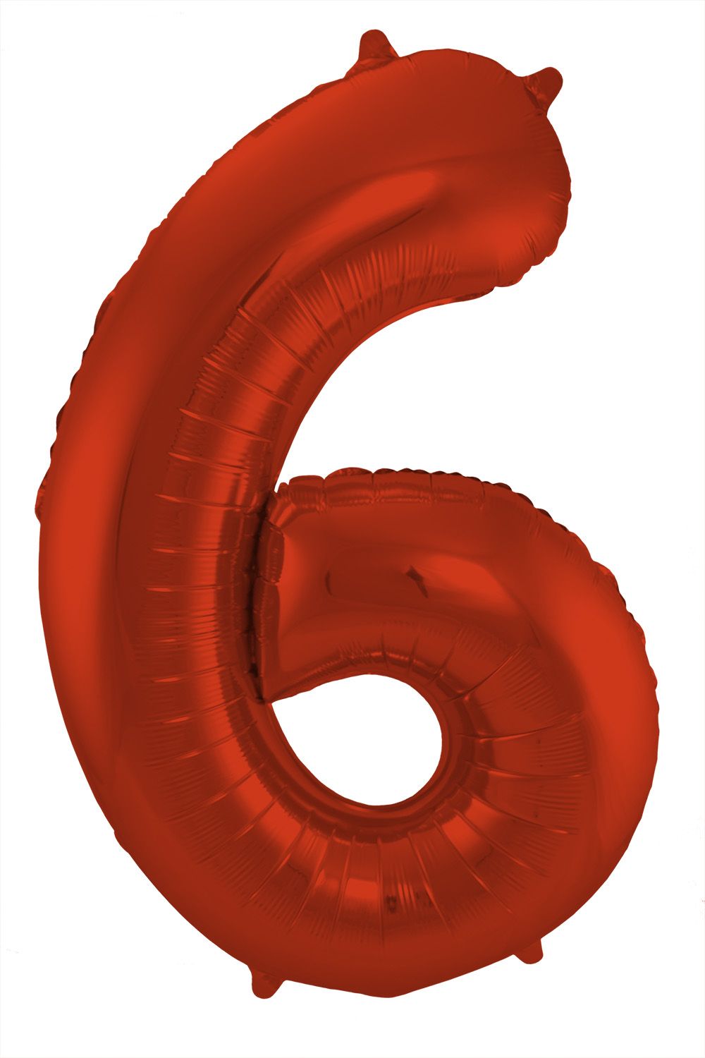 Cijfer 6 metallic rood folieballon 86cm