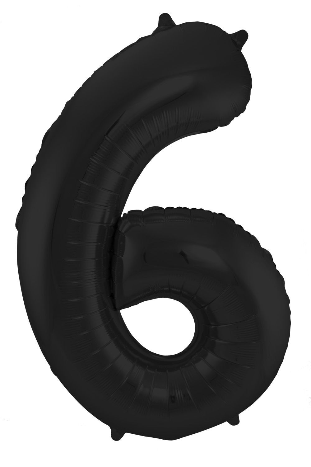 Cijfer 6 metallic zwart folieballon 86cm