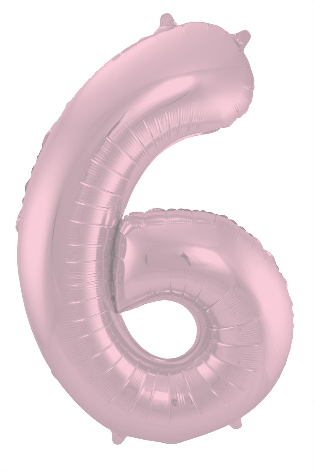 Cijfer 6 pastel roze folieballon 86cm