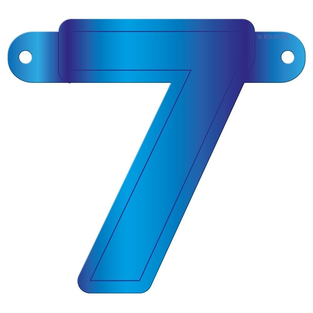 Cijfer 7 banner blauw