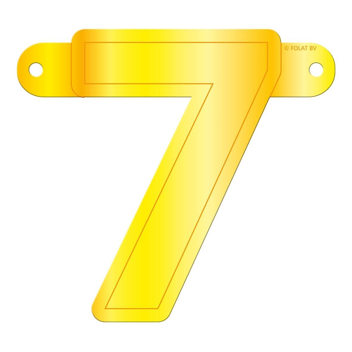 Cijfer 7 banner geel