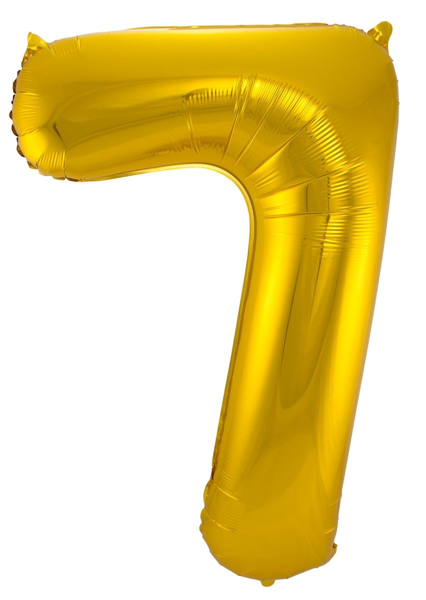 Cijfer 7 Gouden Folieballon 86cm