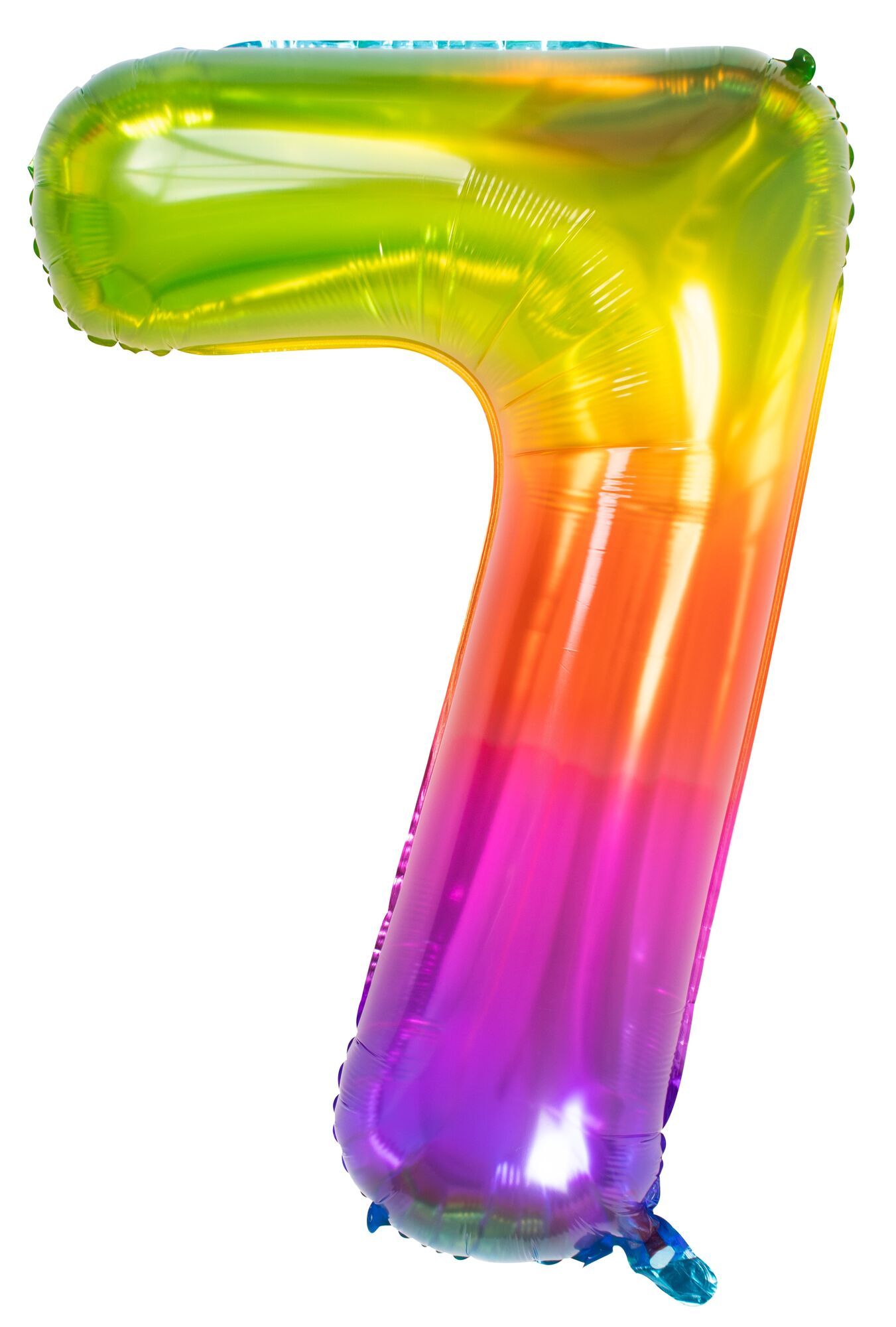 Cijfer 7 Metallic Regenboog 81cm