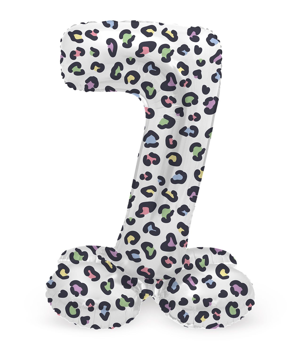 Cijfer 7 Pastel Panter Kleine Staande Folieballon