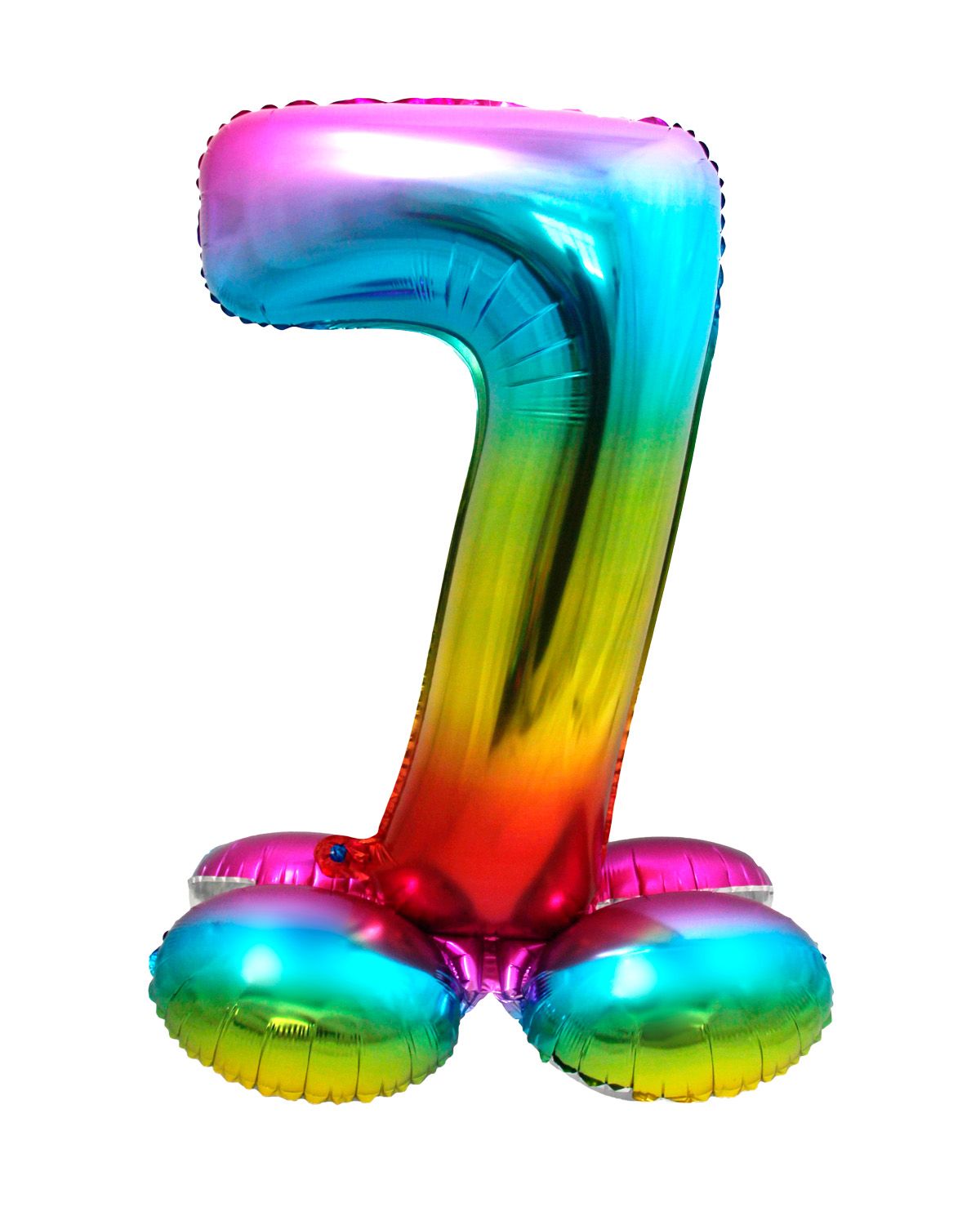 Cijfer 7 Regenboog met Standaard 72cm