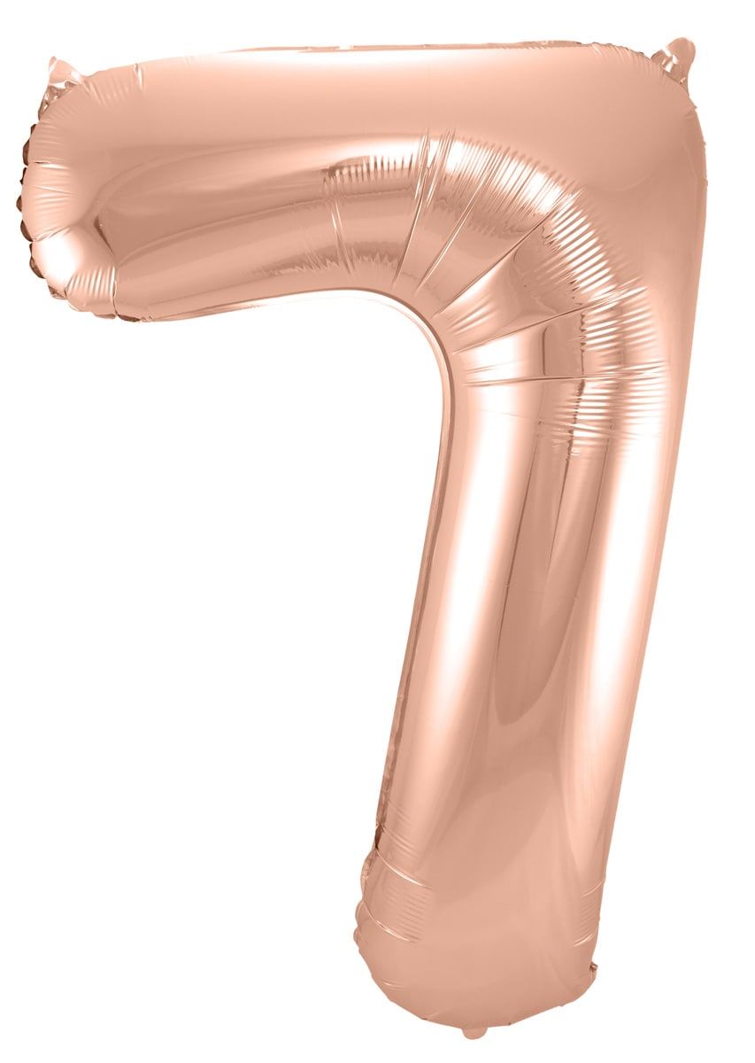 Cijfer 7 Rose Gouden Folieballon 86cm