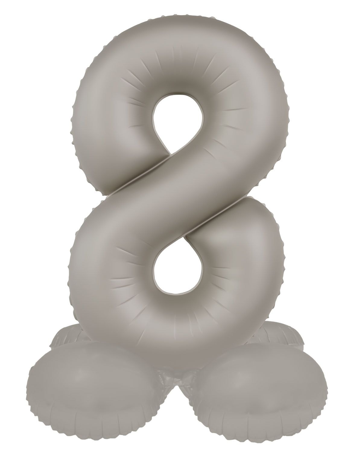 Cijfer 8 Folieballon Staand Zilver 41 cm