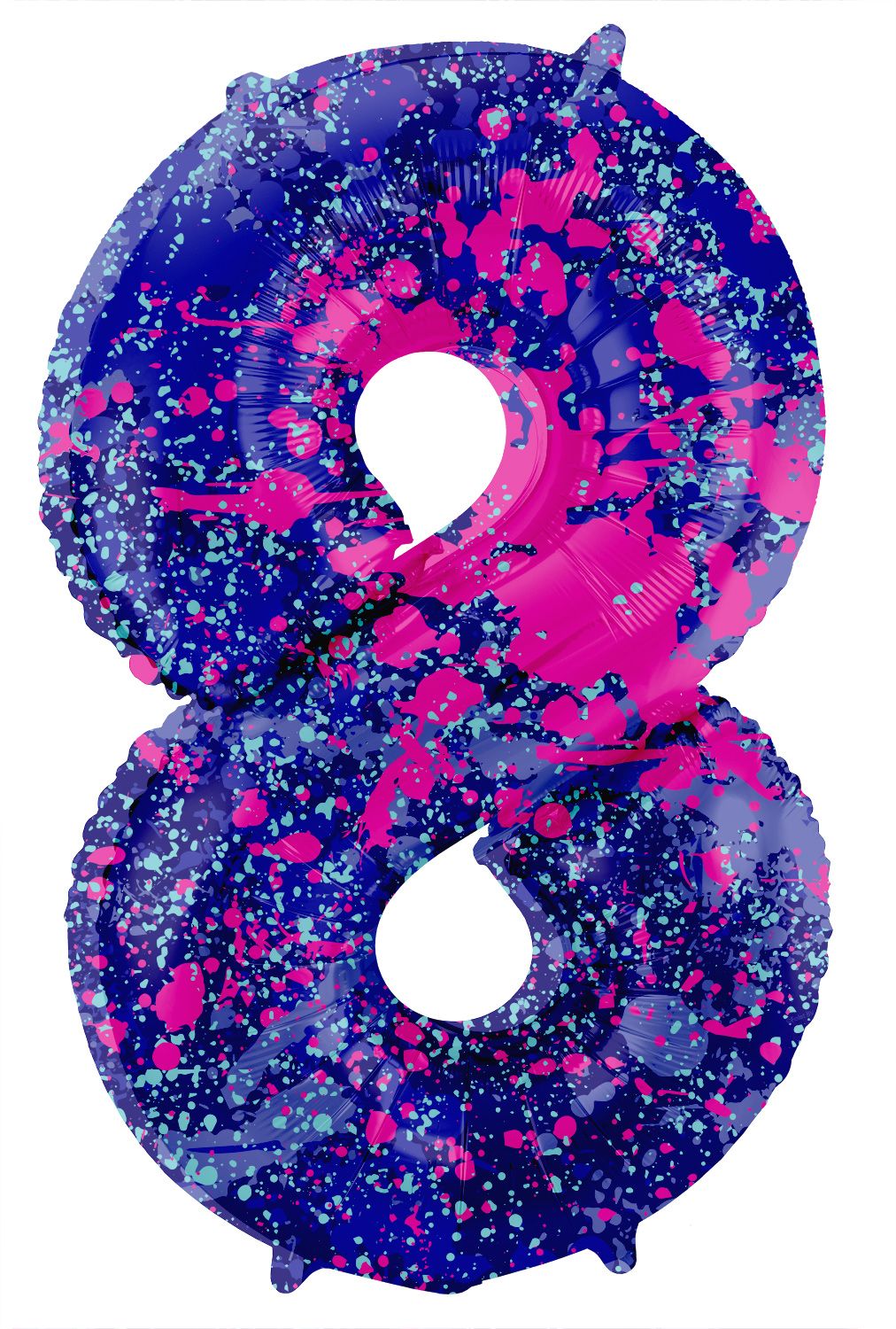 Cijfer 8 Paarse Paint Splash Folieballon