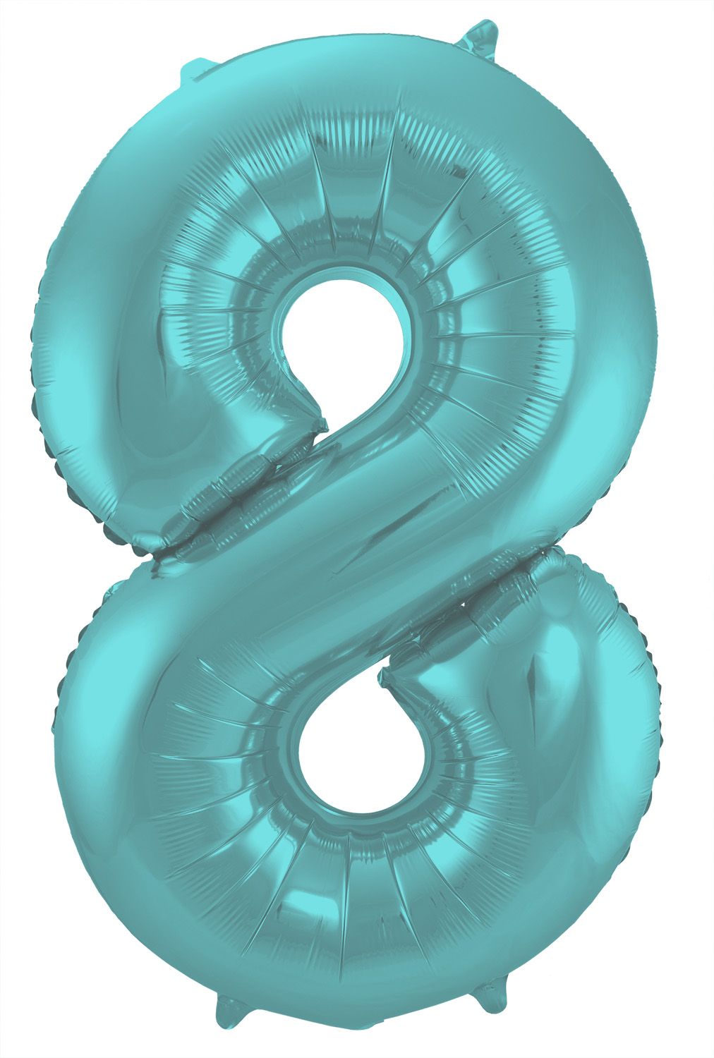 Cijfer 8 pastel aqua blauw folieballon 86cm