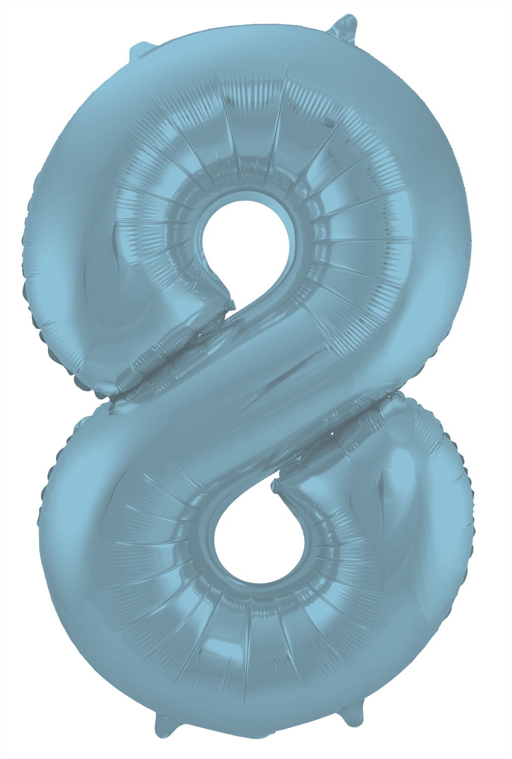 Cijfer 8 pastel blauw folieballon 86cm