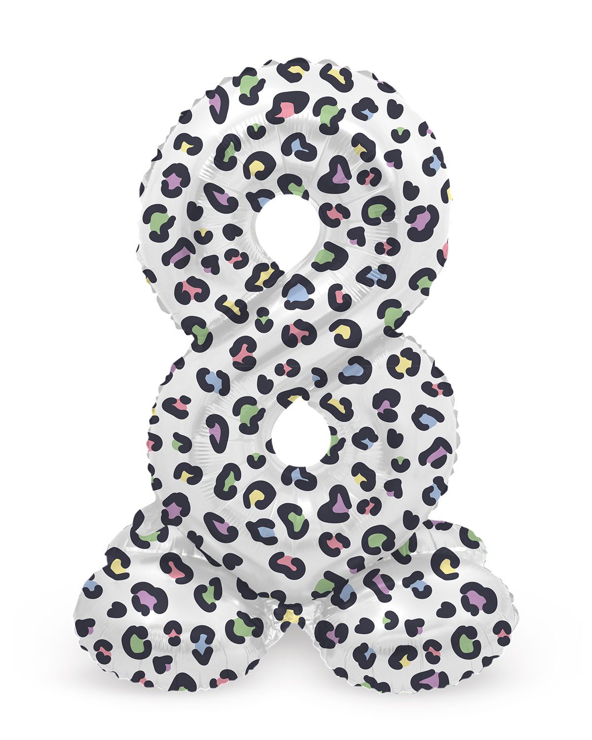 Cijfer 8 Pastel Panter Kleine Staande Folieballon