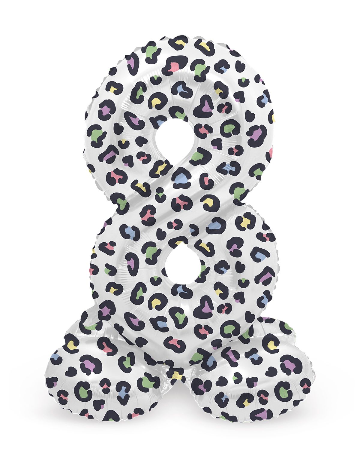 Cijfer 8 Pastel Panter Staande Folieballon