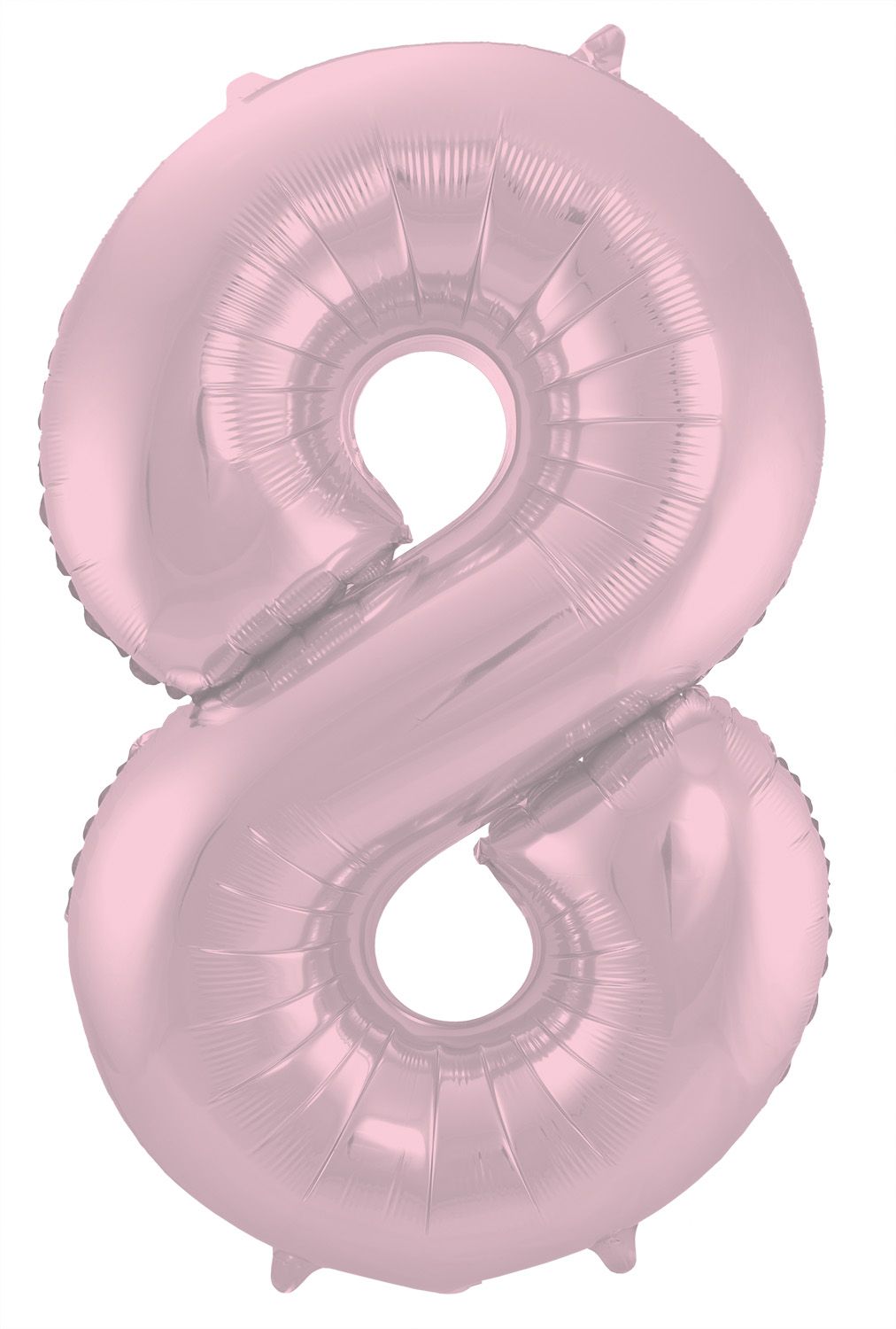Cijfer 8 pastel roze folieballon 86cm
