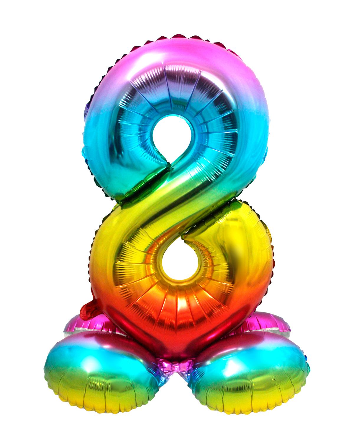 Cijfer 8 Regenboog met Standaard 72cm