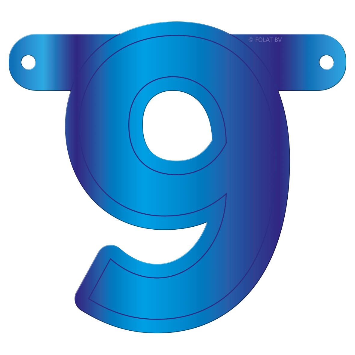 Cijfer 9 banner blauw