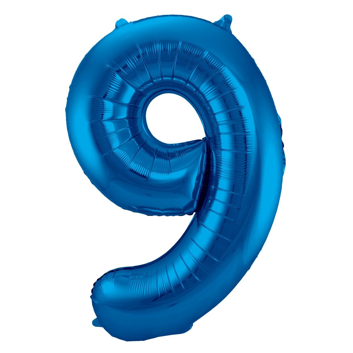 Cijfer 9 blauwe folieballon 86cm