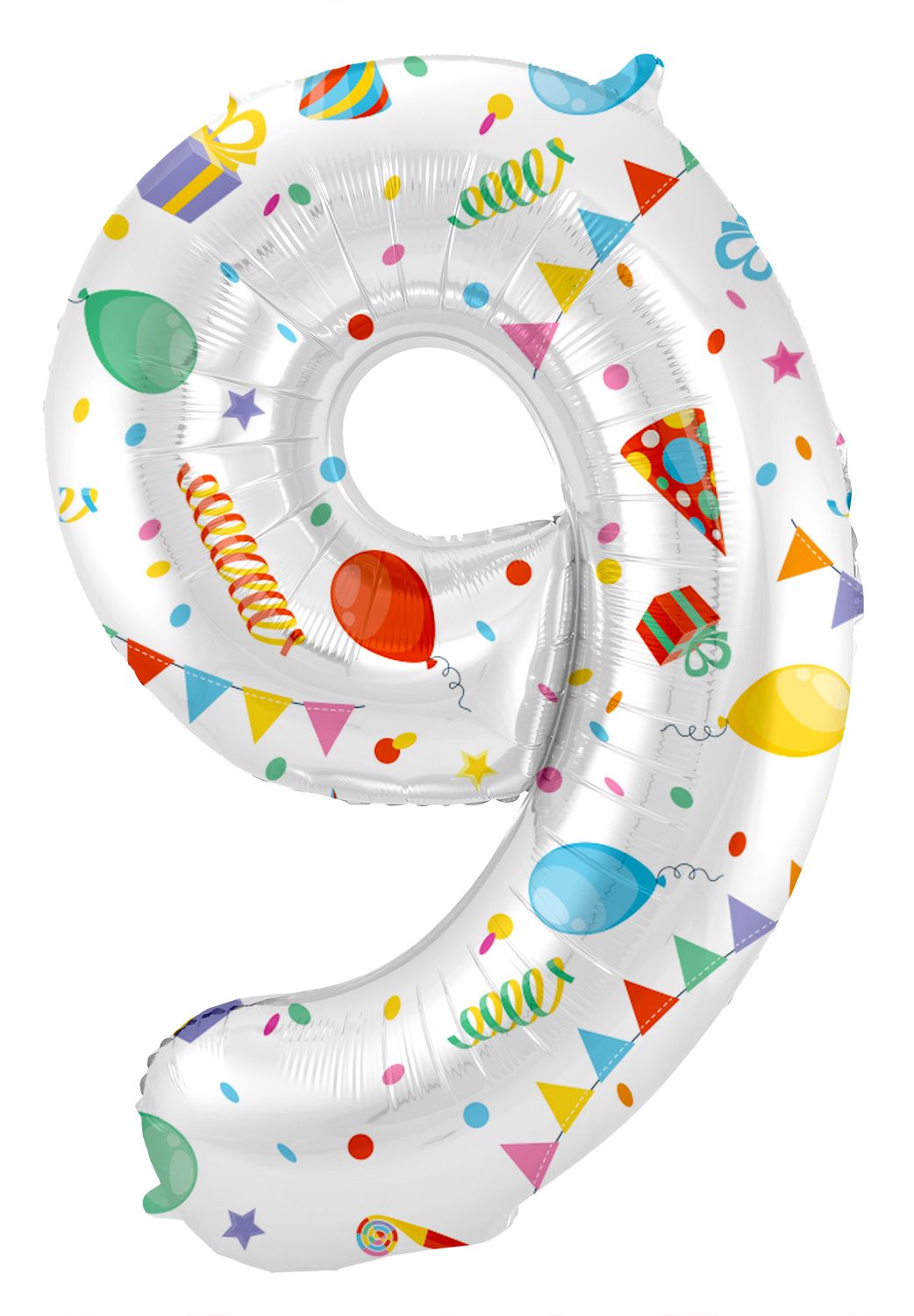 Cijfer 9 Feestelijke Party Folieballon