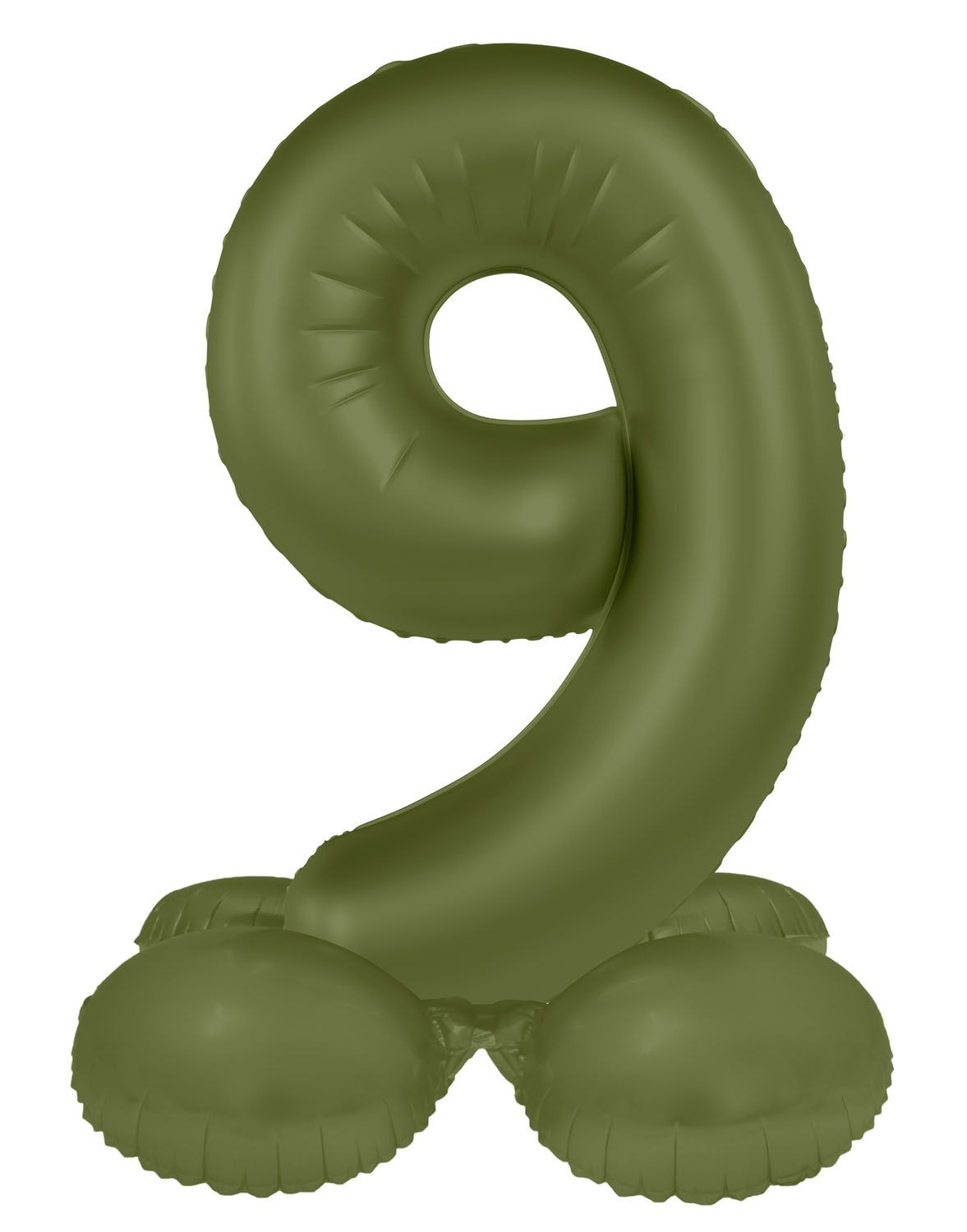 Cijfer 9 Folieballon Staand Olijfgroen 41 cm