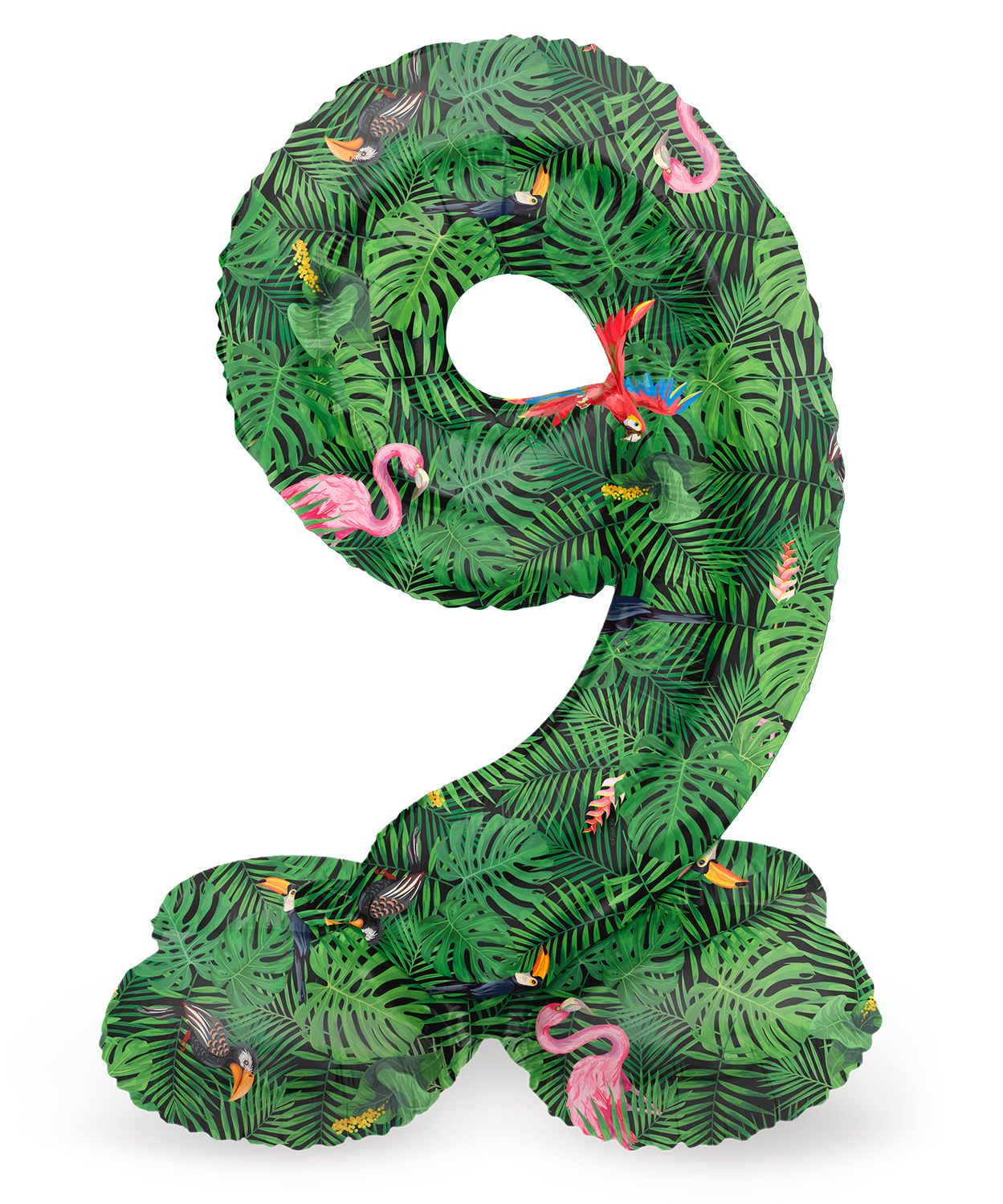Cijfer 9 Jungle Staande Folieballon
