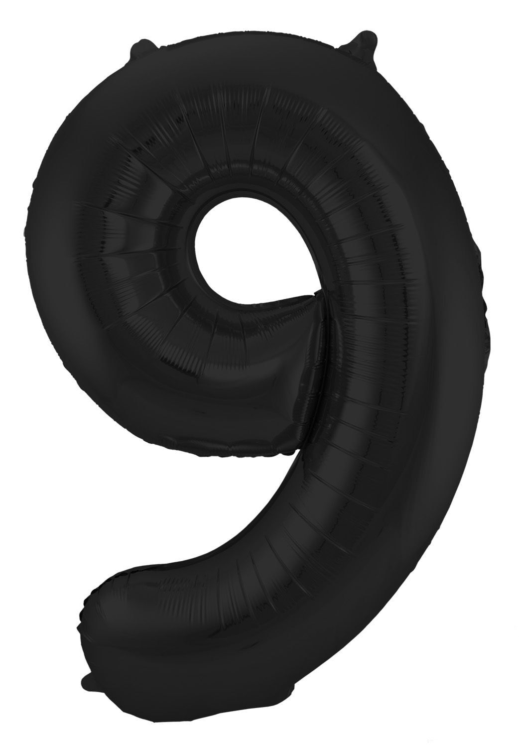 Cijfer 9 metallic zwart folieballon 86cm
