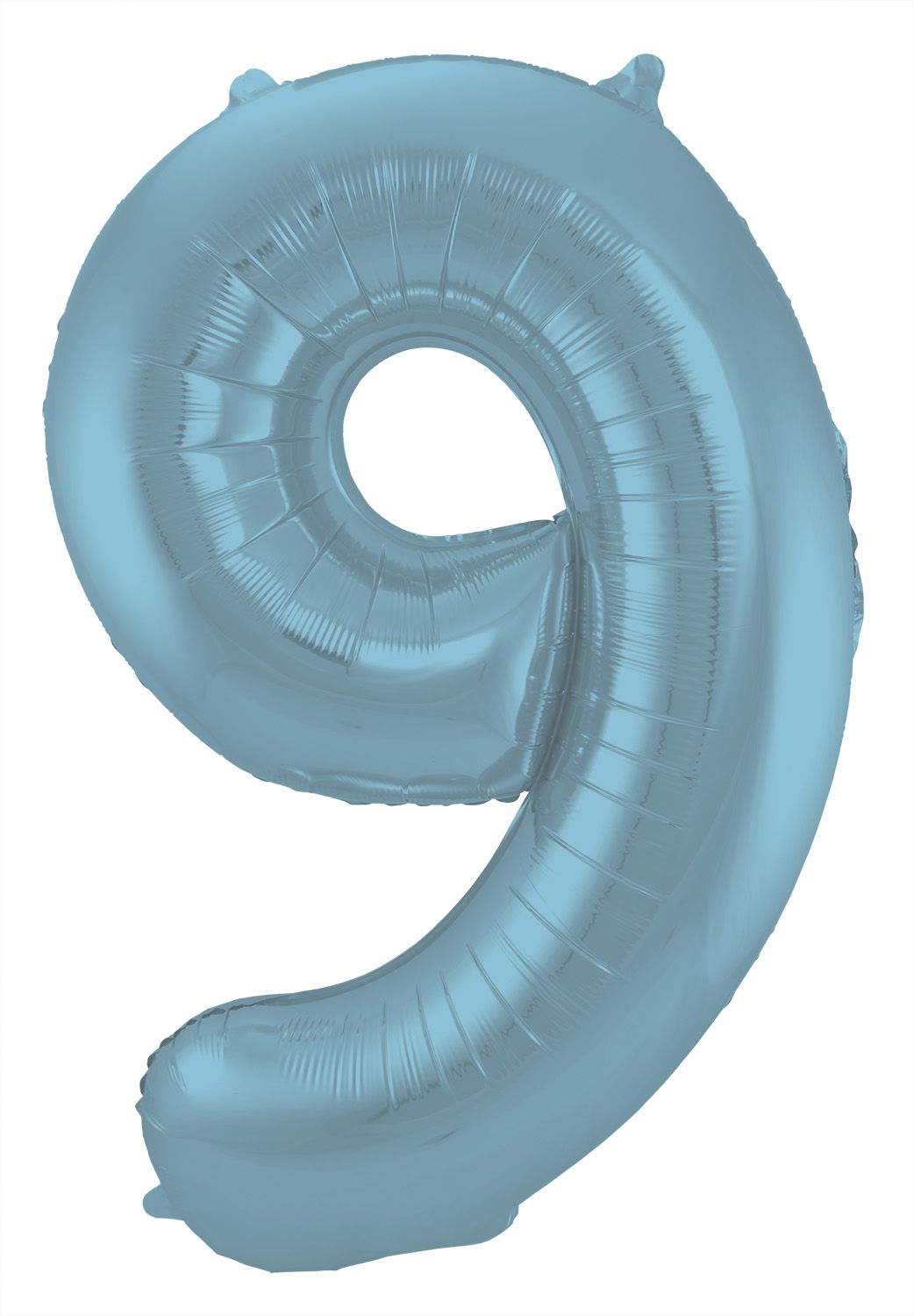 Cijfer 9 pastel blauw folieballon 86cm