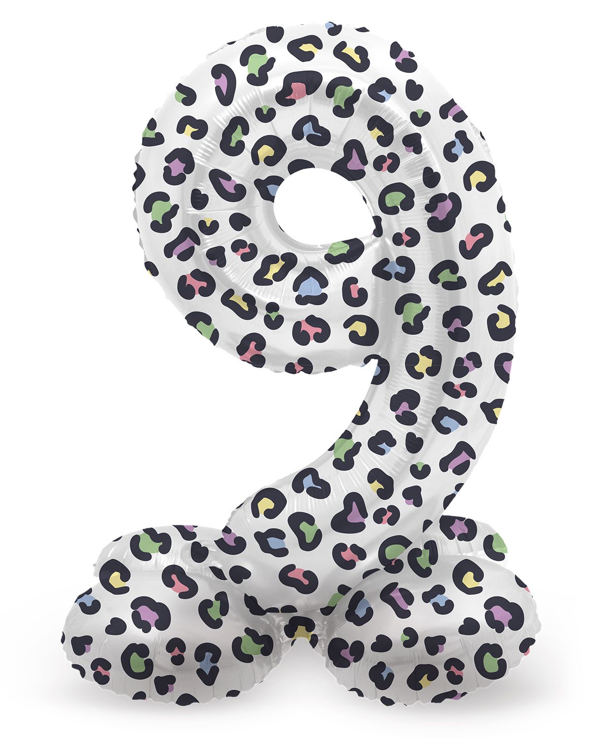 Cijfer 9 Pastel Panter Kleine Staande Folieballon