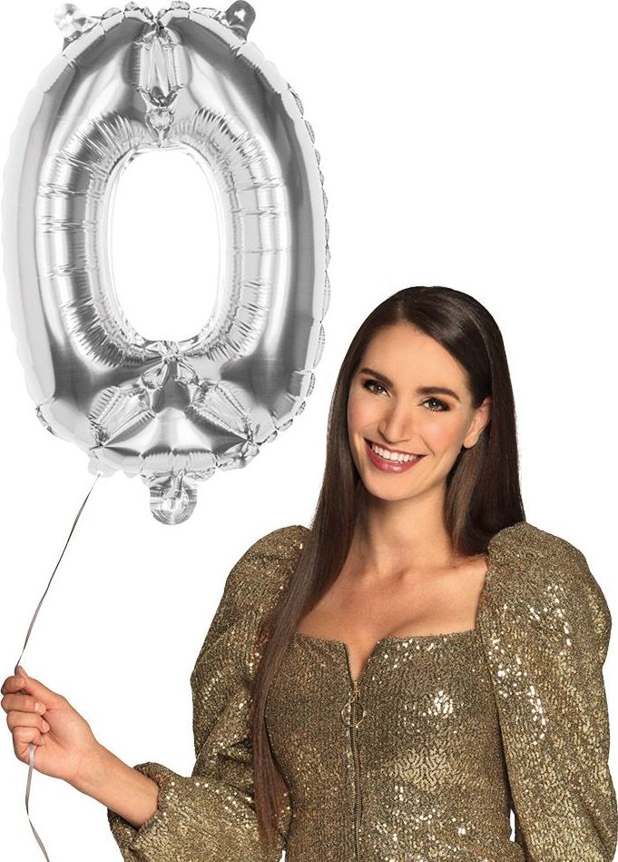 Cijferballon 0 Zilver