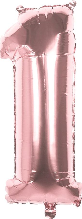 Cijferballon 1 rosegoud