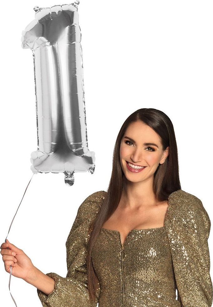 Cijferballon 1 Zilver