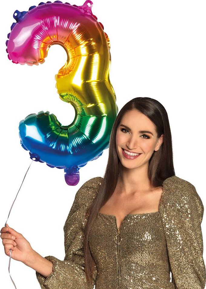 Cijferballon 3 Regenboog