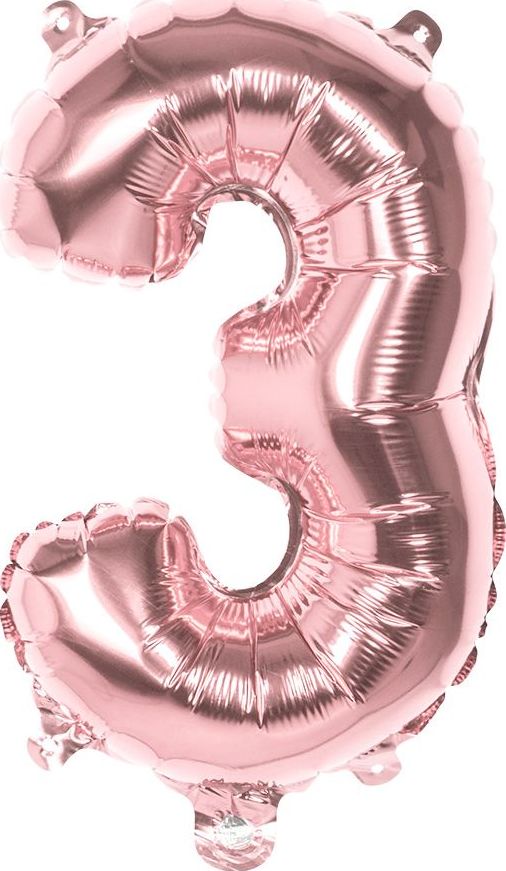 Cijferballon 3 Rosegoud