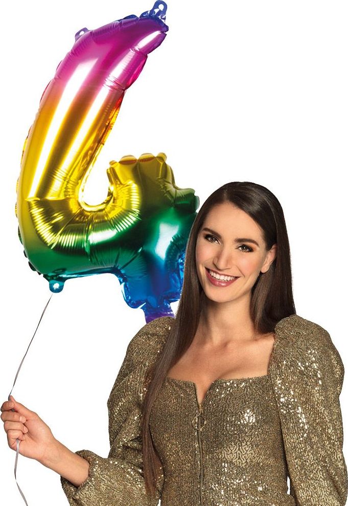 Cijferballon 4 Regenboog
