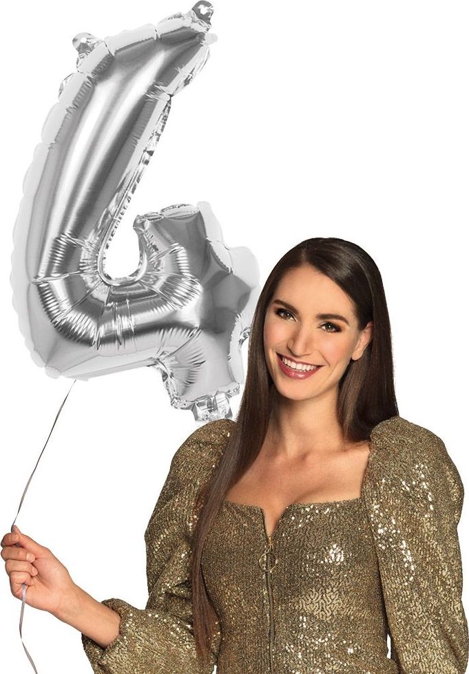 Cijferballon 4 Zilver