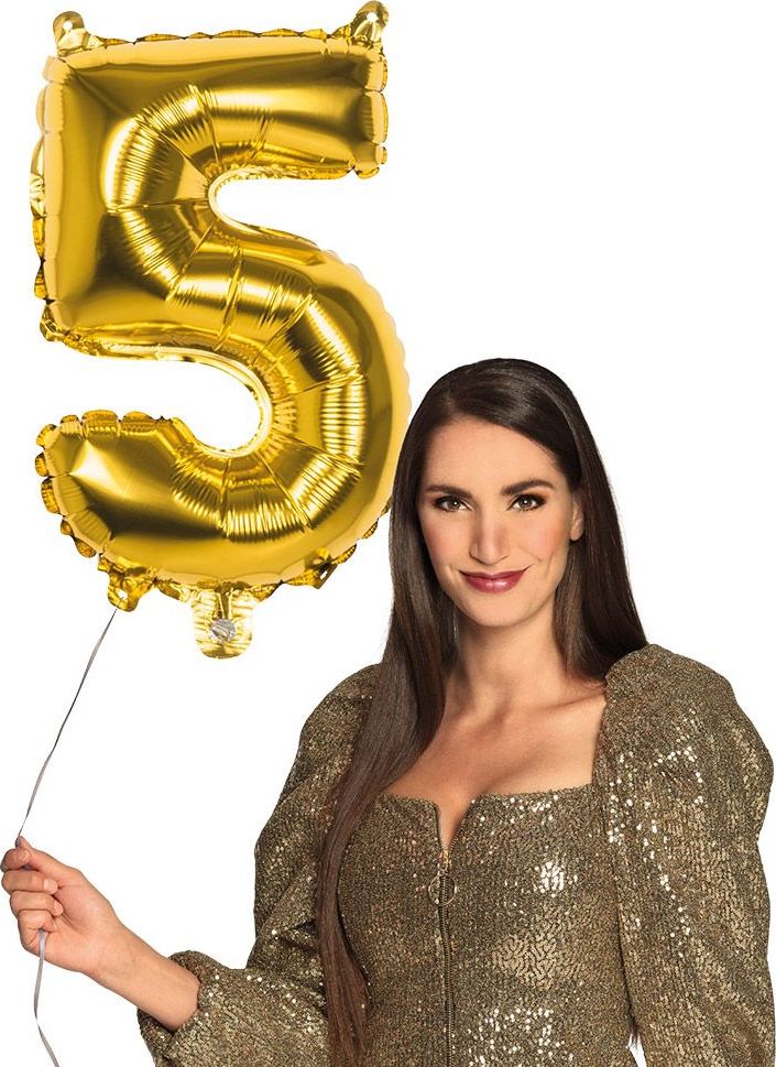 Cijferballon 5 Goud