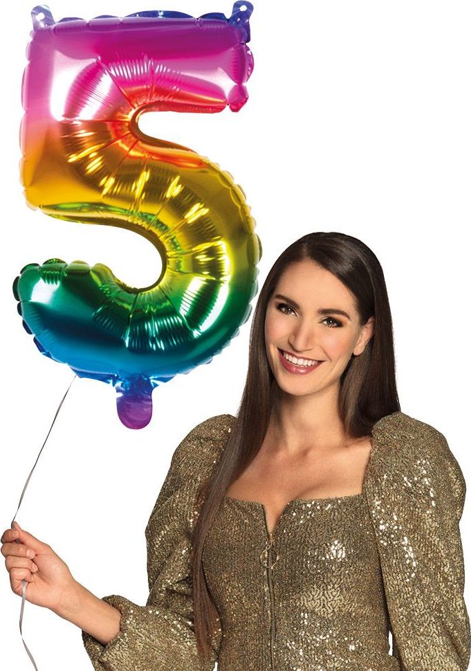 Cijferballon 5 Regenboog