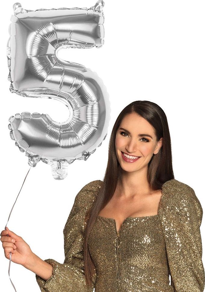 Cijferballon 5 Zilver