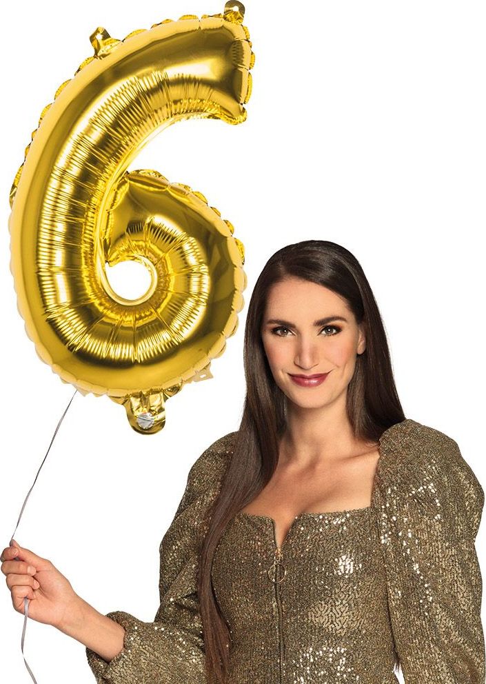 Cijferballon 6 Goud