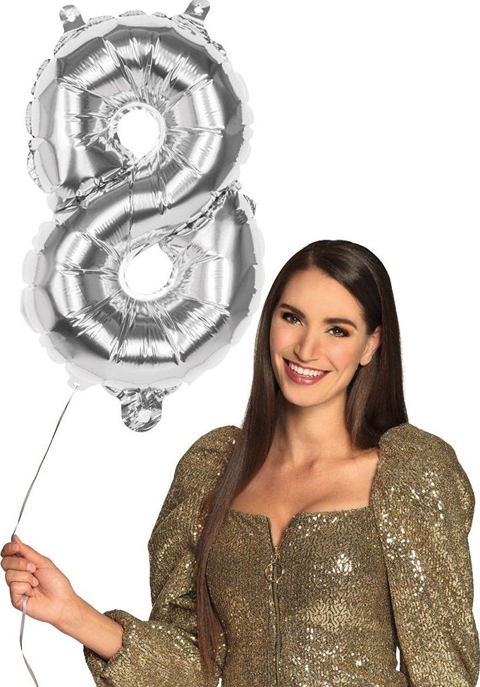 Cijferballon 8 Zilver