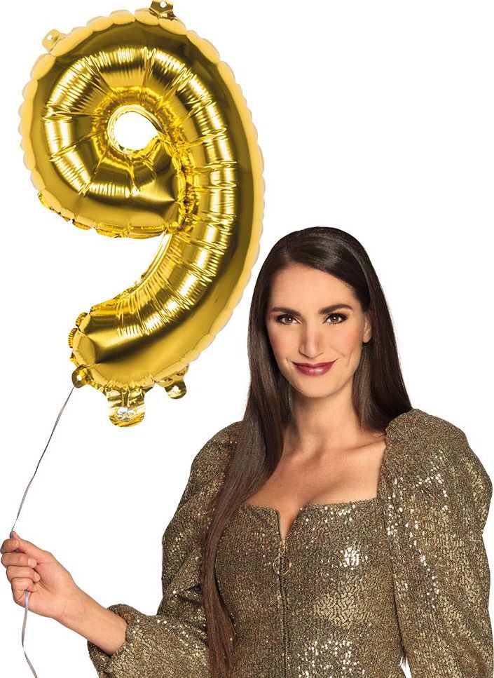Cijferballon 9 Goud