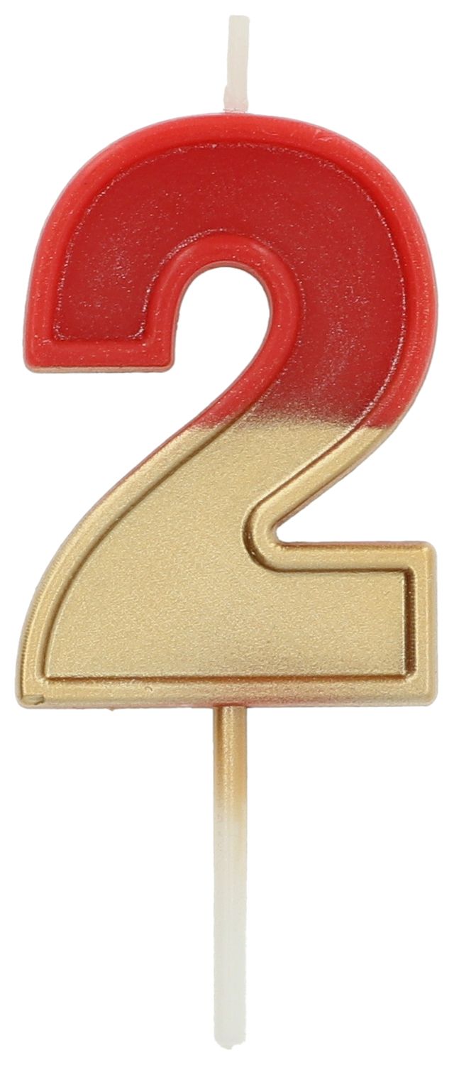 Cijferkaars 2 Rood/Goud