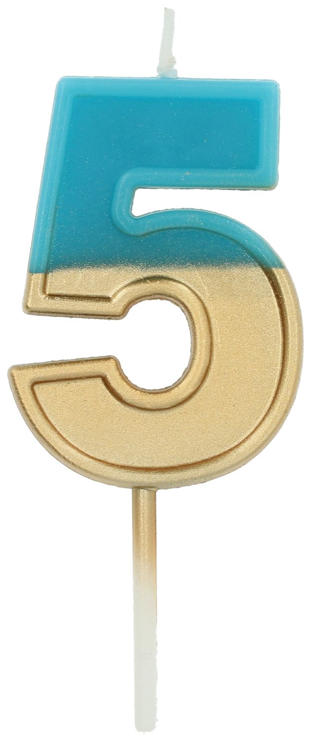 Cijferkaars 5 Fade Blauw Goud