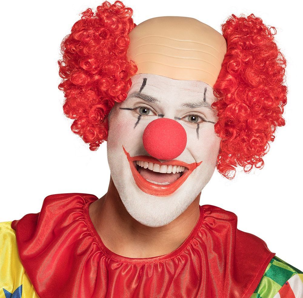 Clown Baldy Pruik Rood