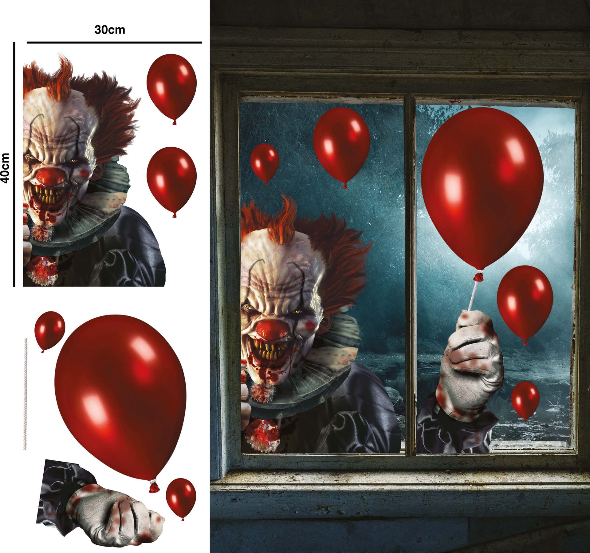 Clown It Halloween Raamstickers