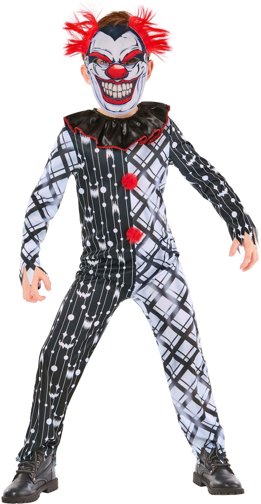Clown Kostuum Jongens Zwart Wit Rood